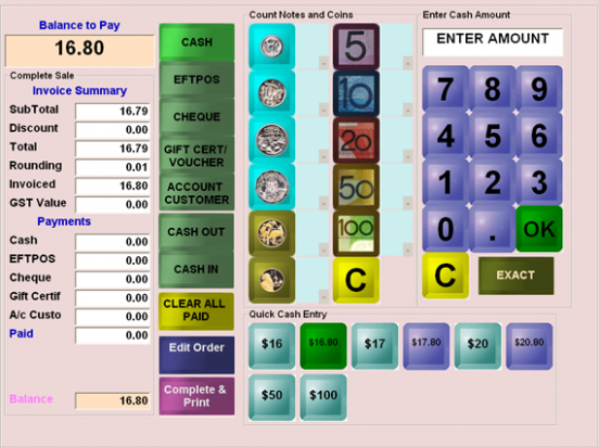 Cash Receive & Card Account Screen