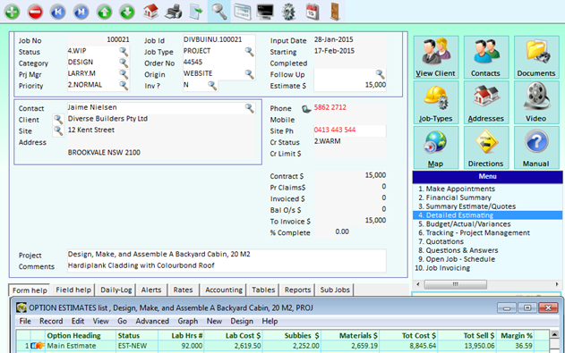 Detailed Job Estimates