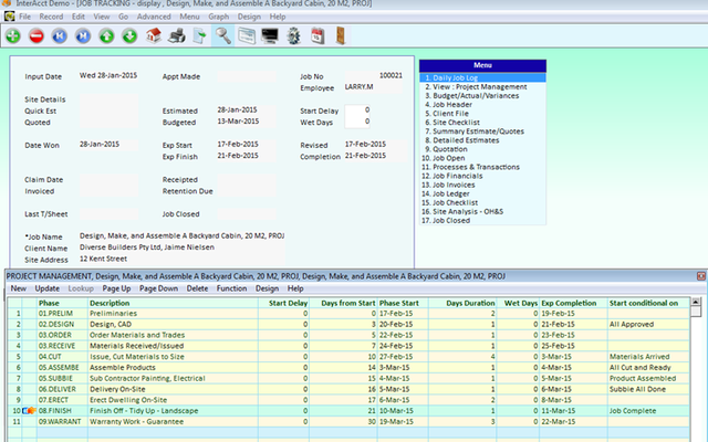 Project Management Schedule