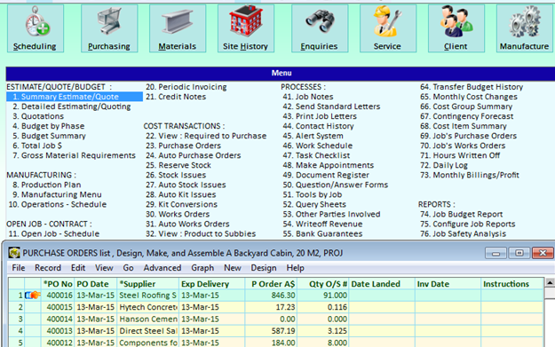 Job Related Purchase Orders