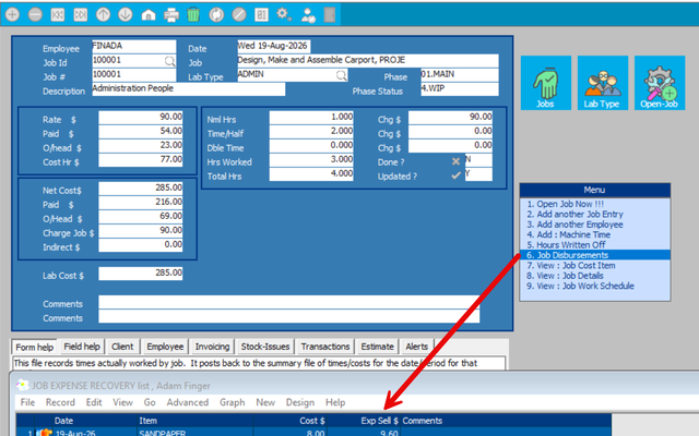 Timesheet Entry and Expense Recovery