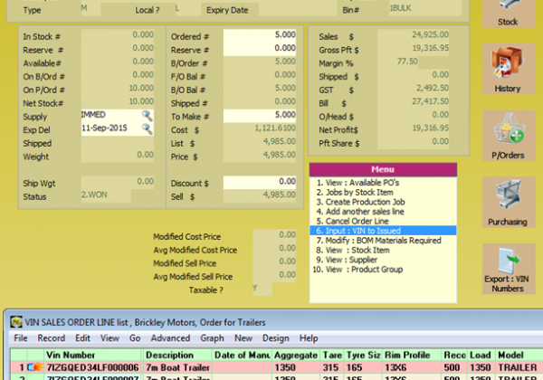 Trailer Manufacturing – VIN Number Allocation